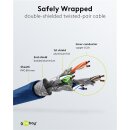 CAT 6 Patchkabel, S/FTP (PiMF), 2 m, blau, 5er-Set