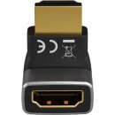 HDMI™-Winkeladapter 90° vertikal, 8K @ 60 Hz, vergoldet
