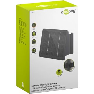 LED-Solar-Wandleuchte Quadros, schwarz