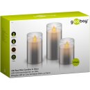 3er-Set LED-Echtwachs-Kerzen im Glas inkl. 10x AAA (LR03)