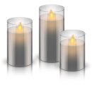 3er-Set LED-Echtwachs-Kerzen im Glas inkl. 10x AAA (LR03)