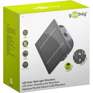 LED-Solar-Wandleuchte Rhombus, schwarz
