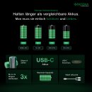PATONA Premium USB-C 4x AAA Micro Akkus Lithium 750mWh 1,5 Volt aufladbar mit 1 zu 2 USB-C Ladekabel