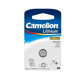 Camelion - CR1220 - 3 Volt 38mAh Lithium - Knopfzelle - EOL = Mindesthaltbarkeitsdatum abgelaufen