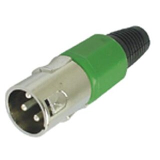 XLR-STECKER - 3-POLIG - VERNICKELT - GRÜN