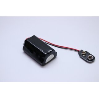Akkupack F3+2 Micro AAA – 6V 700mAh Ni-MH mit Batterieclip für 9V Block, I-Form