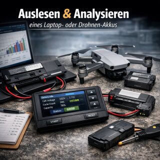 Auslesen & Analysieren eines Laptop- oder Drohnen-Akkus