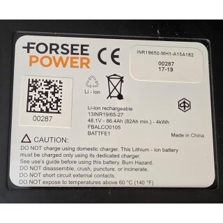 Akkureparatur durch Zellentausch - Forsee Power FBALCO0105 / BATTFE1 / Vespa Piaggio - 48,1 Volt Li-Ion Akku  | 13S27P