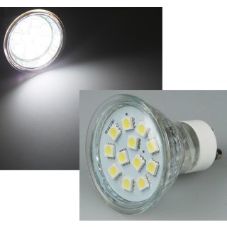 LED Strahler GU10 "H30 SMD" 12 SMD LEDs 6000k, 200lm, 120°, 230V/2,5W, weiß