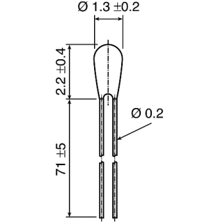 Epcos - B57550G1103F000 - Thermistor NTC - 10kO / 10 kOhm, 7s, Toleranz ±1%, 32mW, 1.3 x 2.2mm