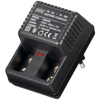 goobay - MW 698 9 Volt Steckerladegerät Ni-CD / Ni-MH für bis zu 2x 9V-Blöcke